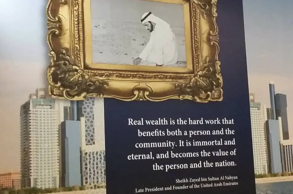 Zitat von Sheikh Zayed bin Sultan Al Nahyan am Abu Dhabi Airport