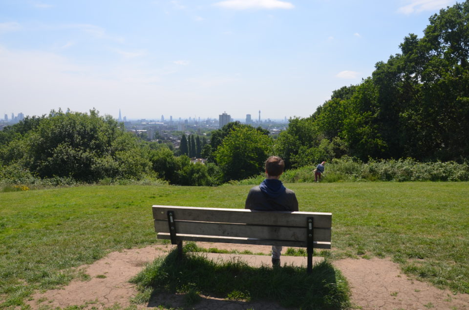Ich genieße den Ausblick vom Parliament Hill, Hampstead Heath, London